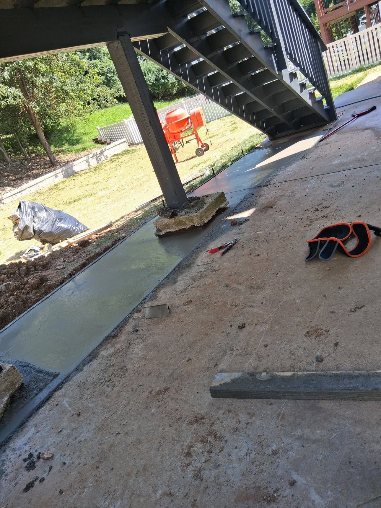 New concrete walkway and curb work
